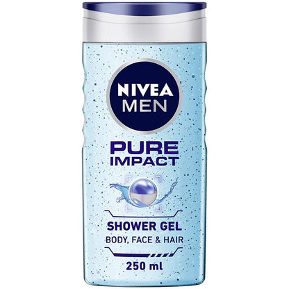 Nivea Men Pure Impact Shower Gel For Body, Face & Hair -250 ml Mytrendzcart