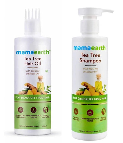 Mamaearth Tea Tree Anti Dandruff Shampoo + Hair Oil For Dandruff Free Hair Combo Mytrendzcart