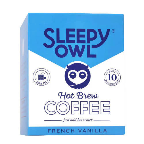 Sleepy Owl French Vanilla Hot Brew Coffee Bags -10 Bags Mytrendzcart