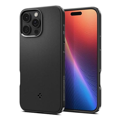 Spigen Essential Sand Blast Back Cover Case Compatible with iPhone 16 Pro (TPU | Matte Black) - Mytrendzcart