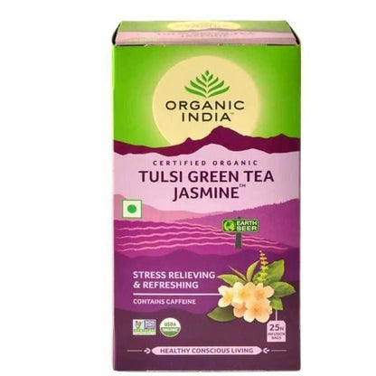 Organic India Tulsi Green Tea Jasmine 25 Tea Bags -Pack of 1 Mytrendzcart