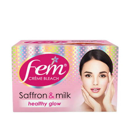 Fem Saffron & Milk Healthy Glow Creme Bleach -64 gm Mytrendzcart