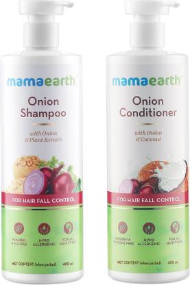 Mamaearth Onion Shampoo & Onion Conditioner For Hair Fall Control -(250 ml + 250 ml) Combo Mytrendzcart