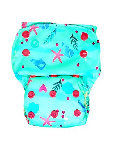 Kindermum Nano Aio Cloth Diaper With 2 Organic Cloth Insert- Seashore For Kids -Free Size Mytrendzcart