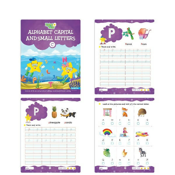 Rising Star Fun Learning Senior KG Books Set of 6| Ages 5-6 Years| Alphabet Letters, Cursive Writing, Number, Colouring, Rhymes & Stories Book - Mytrendzcart