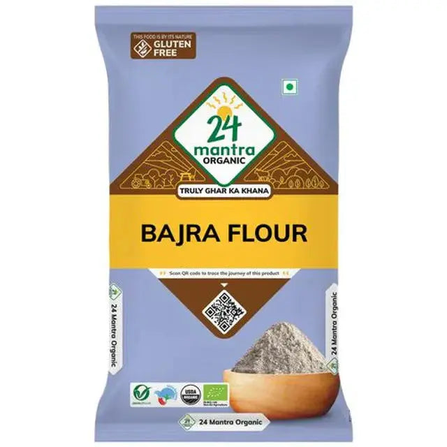 24 Mantra Organic Bajra (Pearl Millet) Flour -500gm - Mytrendzcart