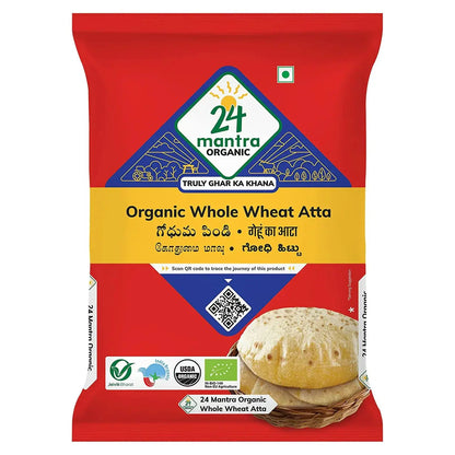 24 Mantra Organic Wholewheat Atta Premium -1 KG - Mytrendzcart