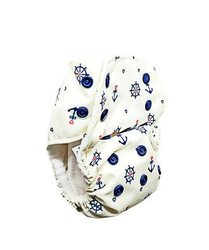 Kindermum Nano Aio Cloth Diaper With 2 Organic Cloth Inserts- Anchor For Kids -Free Size Mytrendzcart