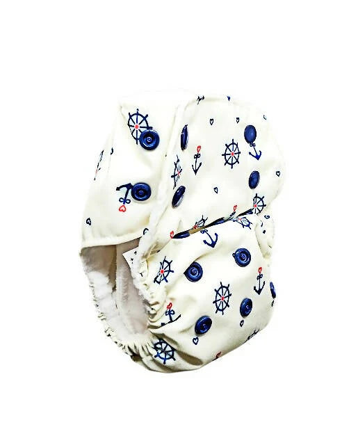 Kindermum Nano Aio Cloth Diaper With 2 Organic Cloth Inserts- Anchor For Kids -Free Size Mytrendzcart