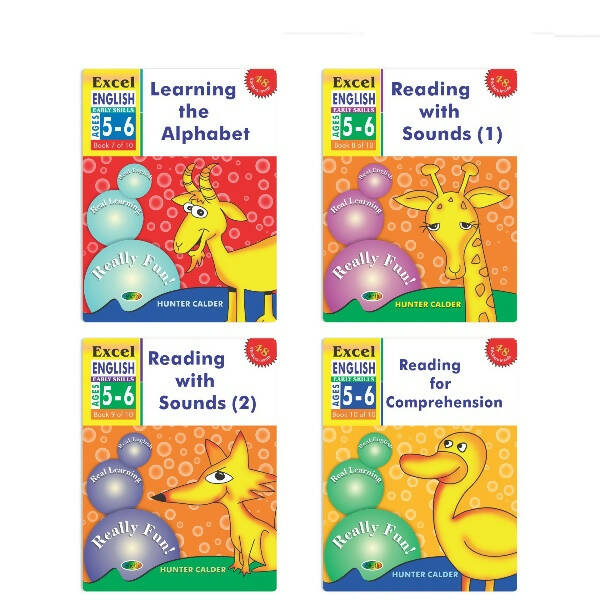 Excel English Early Skills Ages 5 - 6 Year Senior kg Books For Kids| Set of 4| Learn English Alphabet | Reading Sounds - Mytrendzcart