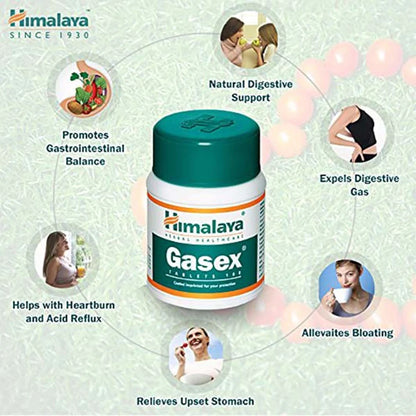 Himalaya Herbals - Gasex Tablets -100 tabs - Pack of 1 Mytrendzcart