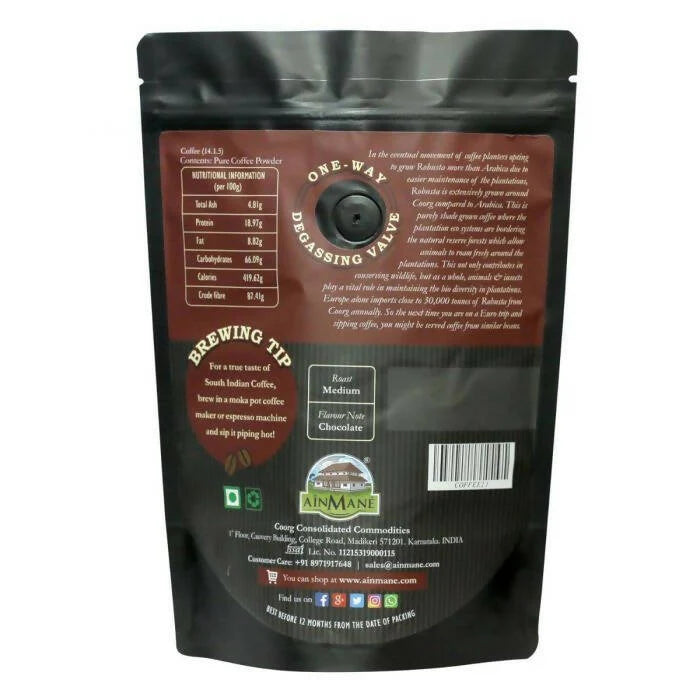 Ainmane Robusta of Coorg -250 gm - Espresso Mytrendzcart