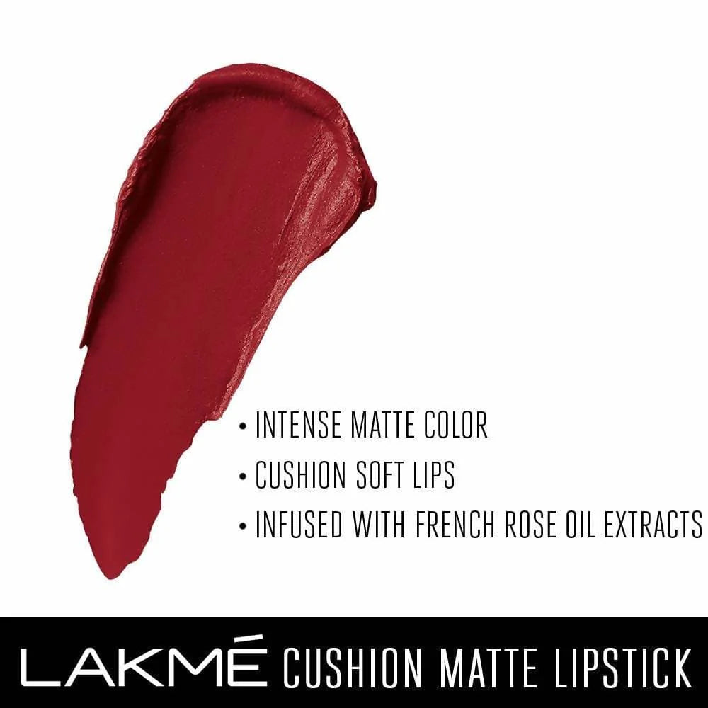 Lakme Cushion Matte Lipstick - Red Wine Mytrendzcart