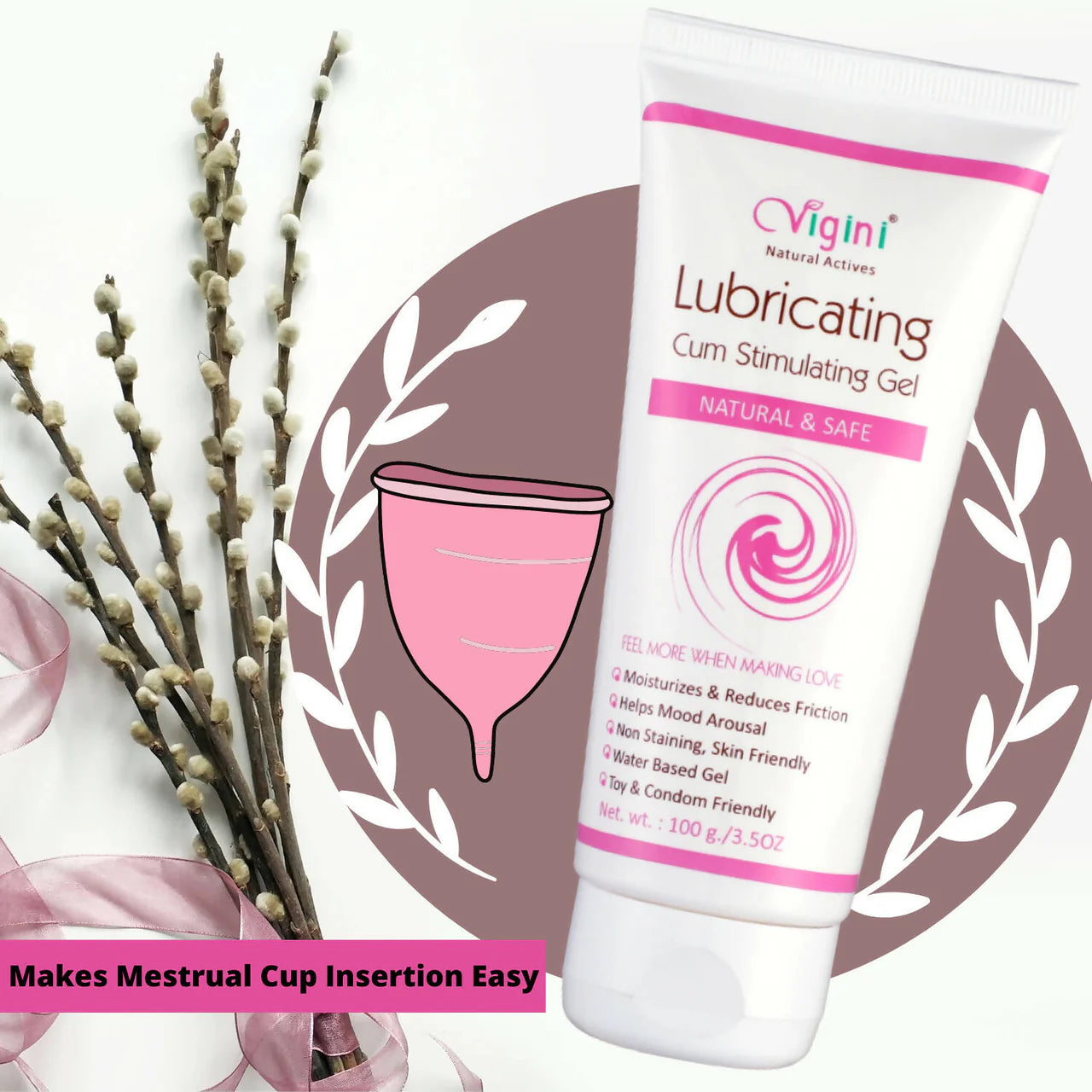 Vigini Natural Actives Vaginal Lubricant, Lubricating Cum Stimulating Lube Gel -100 gm Mytrendzcart