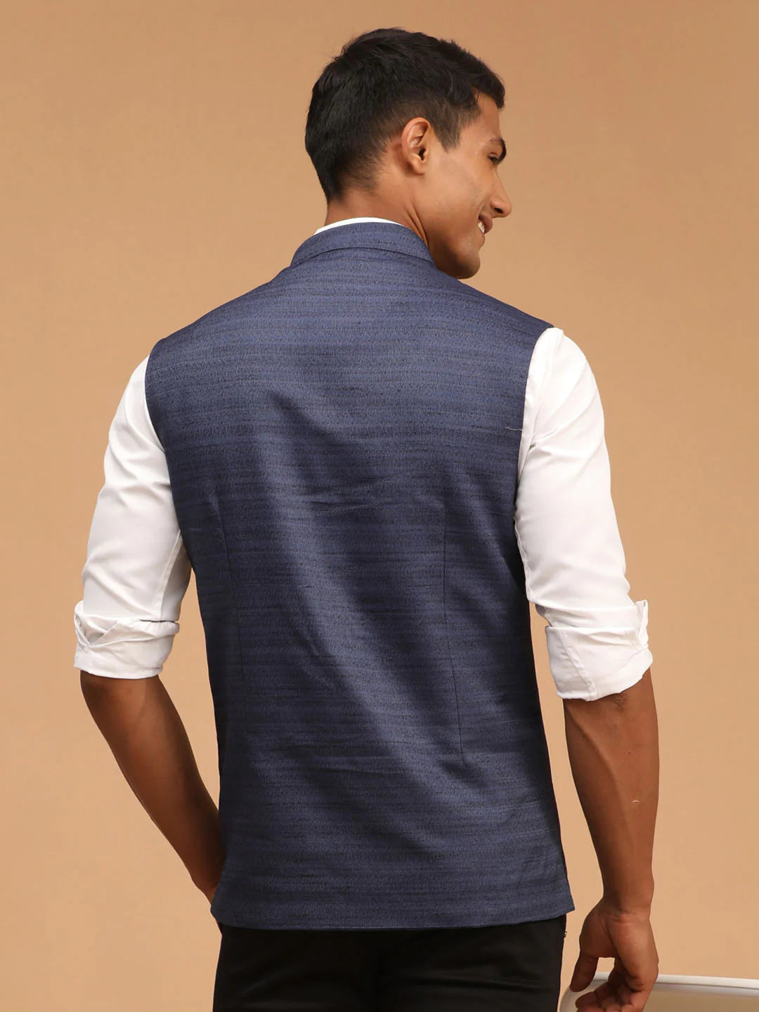 Vastramay Men's Blue - Nehru Jacket -36 Mytrendzcart