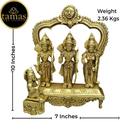 Tamas Brass Handcrafted Ram Darbar Shree Ram Ji Sita Laxman Hanuman Statue Idol -2.3 kg Mytrendzcart