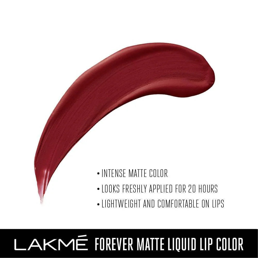 Lakme Forever Matte Liquid Lip Colour - Crimson Rose Mytrendzcart