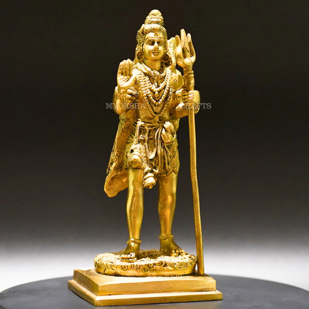 Brass Standing Shiva Idol - Divine Presence of Transformation and Bliss Mytrendzcart