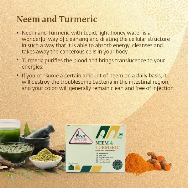 Isha Life Neem and Turmeric Capsules -100 caps - Pack of 1 Mytrendzcart