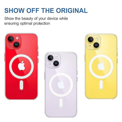 CEDO Magfit Cover for iPhone 13 / iPhone 14 (6.1 inch) | Mag-Safe Wireless Charging | Designed with Magnetic Lock Shockproof Phone Bumper Transparent Back Case Cover (Clear) - Mytrendzcart