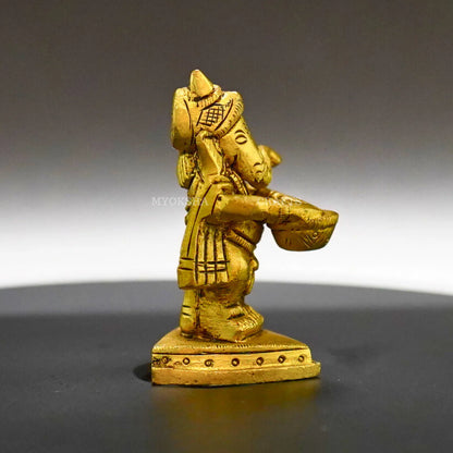 Ganesha Playing Drums Brass Idol – Perfect for Devotees Mytrendzcart