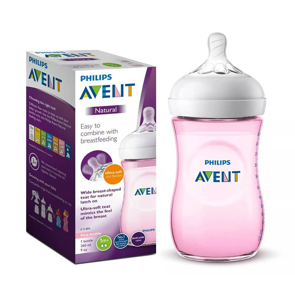 Philips Avent Natural 2. 0 Pink Feeding Bottle -260 ml Mytrendzcart