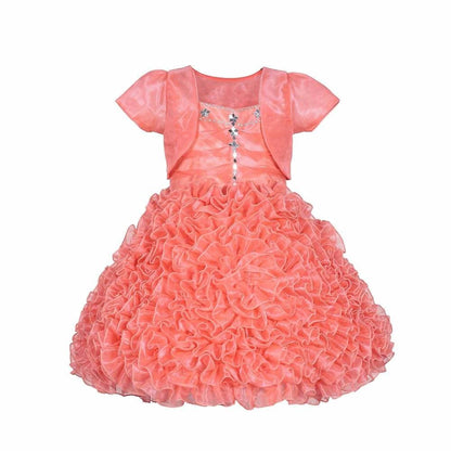 Asmaani Baby Girls Gajri Tissue Net Knee Length Frock ( AS-DRESS-22151) -1 - 2 Years Mytrendzcart