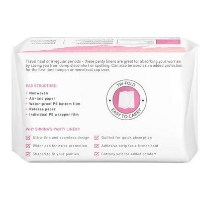 Sirona Dry Comfort Panty Liners -60 Counts - L 180mm Mytrendzcart