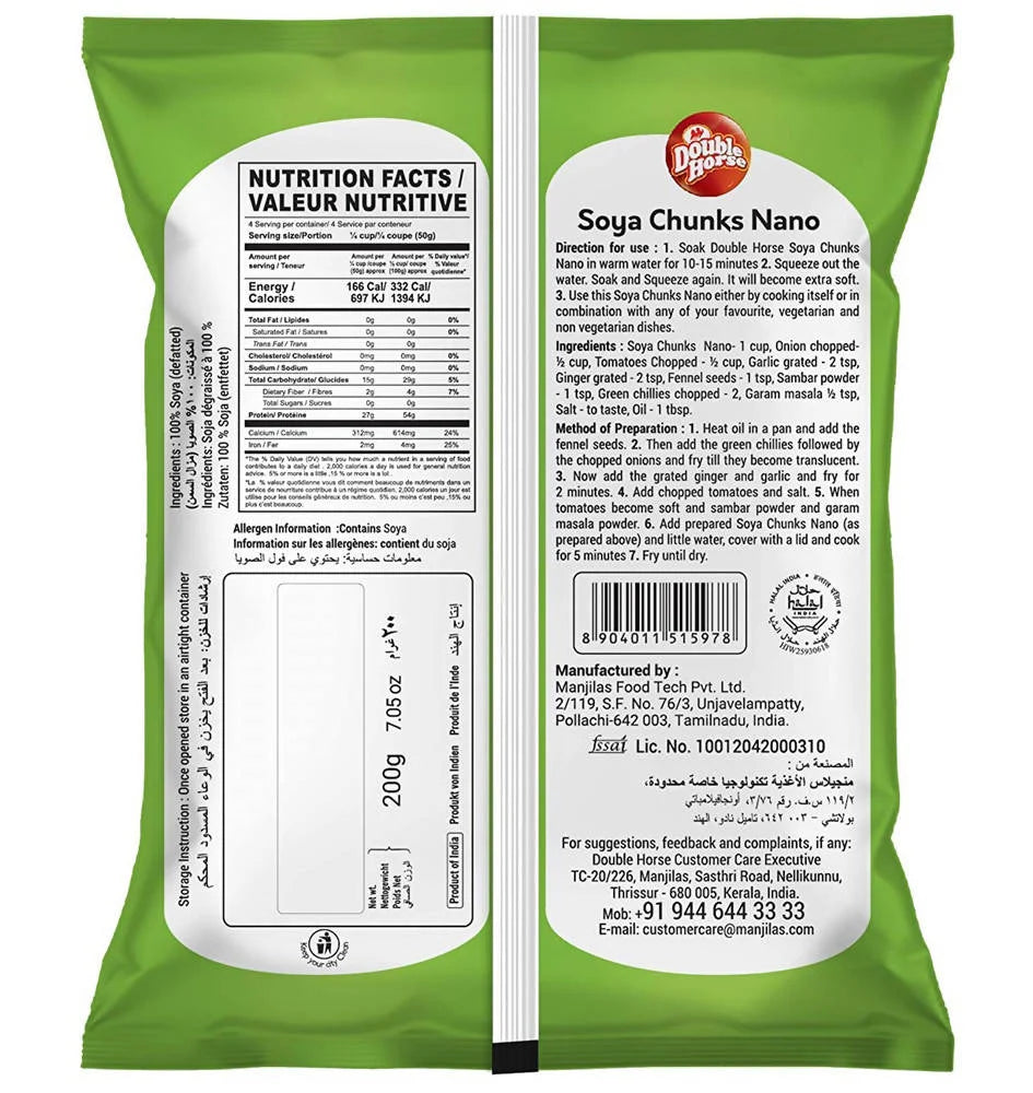 Double Horse Soya Chunks Nano -200 gm Mytrendzcart