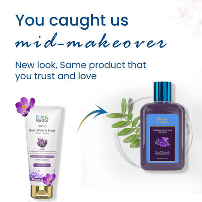 Blue Nectar Niraa Body Wash & Scrub with Honey - French Lavender -250 ml Mytrendzcart