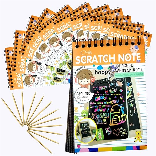 SNAPTRON Return Gifts For Birthday For Kids Party Bulk - 12Pcs Scratch Book For Kids, Magic Book For 3 4 5 6 7 For Birthday Return Gifts For Kids Children Girls, Boys Best, Multicolor Mytrendzcart