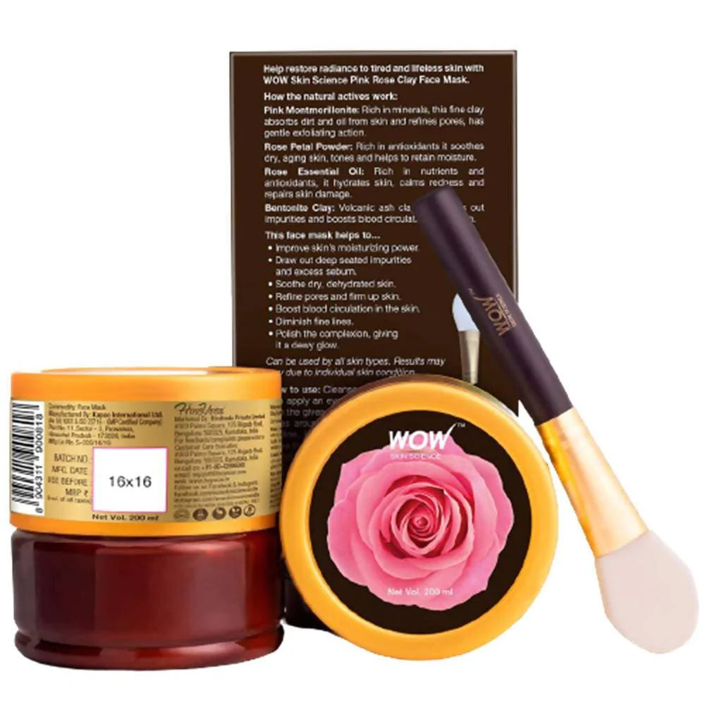 Wow Skin Science Pink Rose Clay Face Mask Mytrendzcart