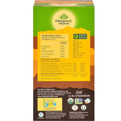 Organic India Tulsi Green Tea Lemon Ginger 25 Tea Bags Mytrendzcart