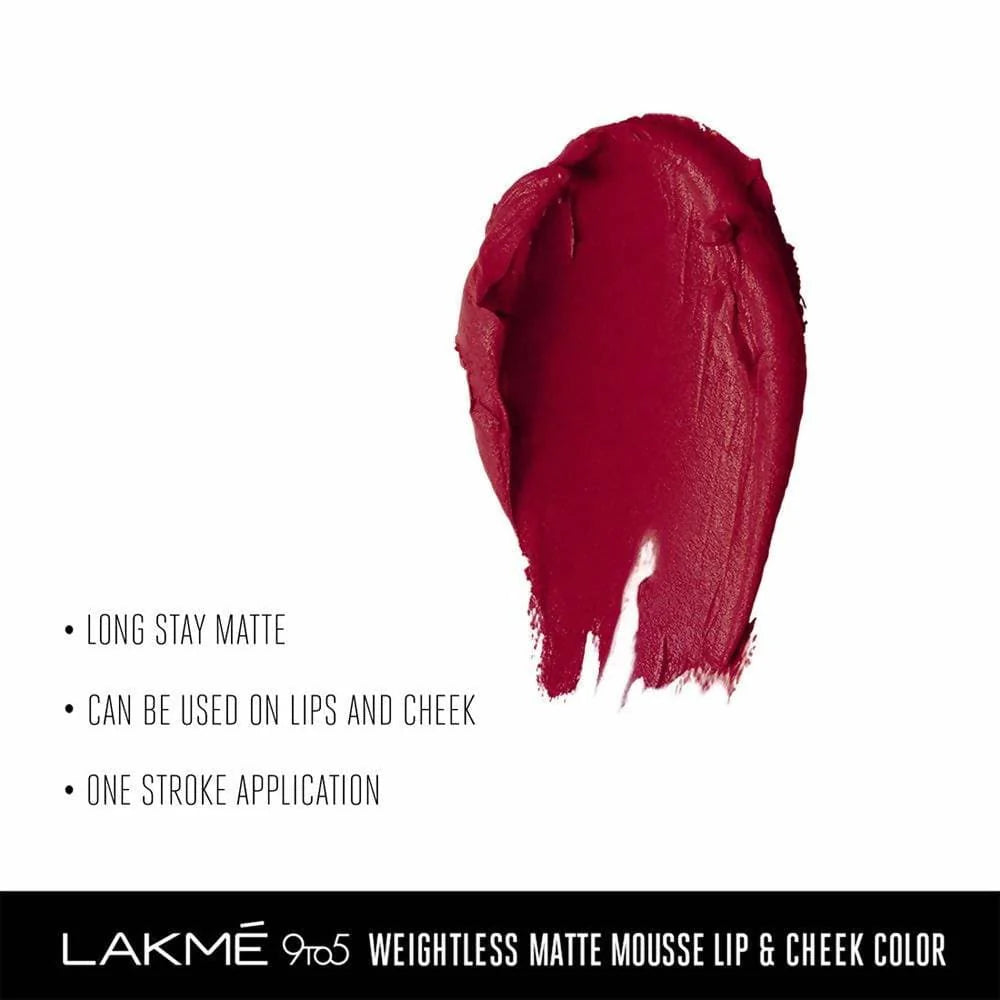 Lakme 9 To 5 Weightless Matte Mouse Lip & Cheek Color - Rosy Plum Mytrendzcart