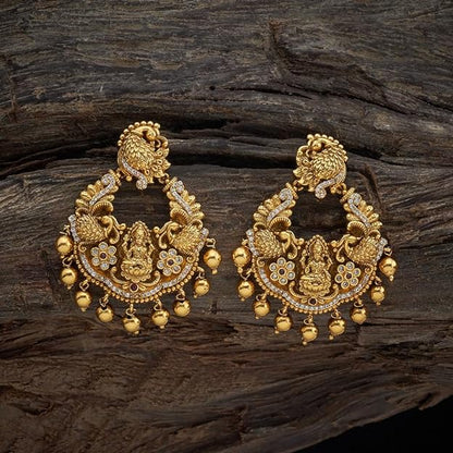 Kushal's Fashion Jewellery Ruby Gold Plated Ethnic Antique Earring - 406685 Mytrendzcart