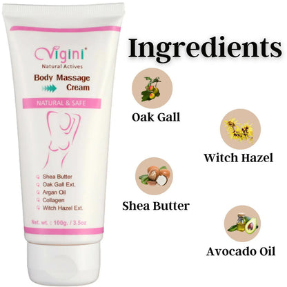 Vigini Natural Actives Bust Breast Body Toner Firming Massage Oil Cream -100 gm Mytrendzcart