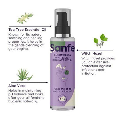 Sanfe Lavender & Chamomile 3 In 1 Intimate Wash -100 ml Mytrendzcart