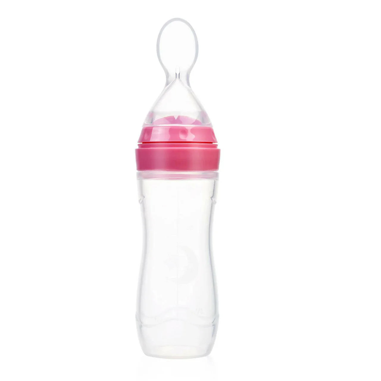 Safe-O-Kid Easy Squeezy Silicone Food Feeder Spoon (Soft Tip) Bottle- Pink- 90mL Mytrendzcart