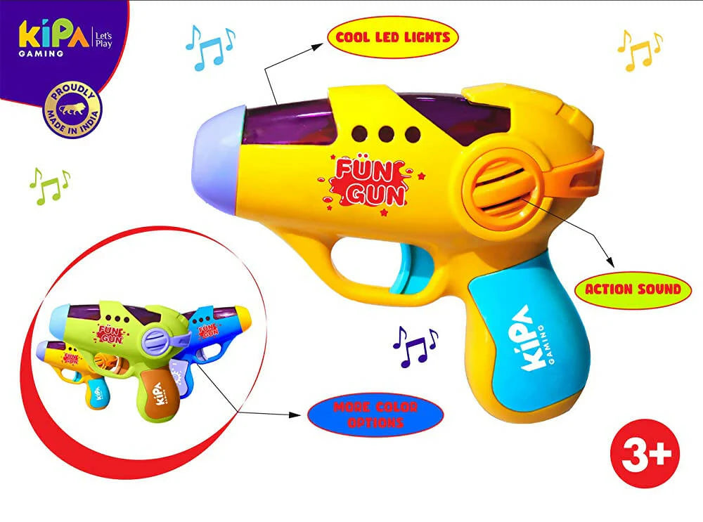 Kipa Gaming Fun Gun Colorful Musical Toy with Flashing LEDs Light and Sound for Boy, Girls and Kids (Pack of 1, Age 3yrs+)- Blue Mytrendzcart