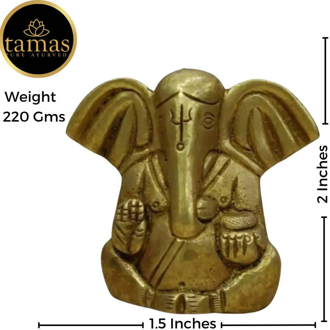 Tamas Brass Ganesha Statue for Temple (Golden) Mytrendzcart