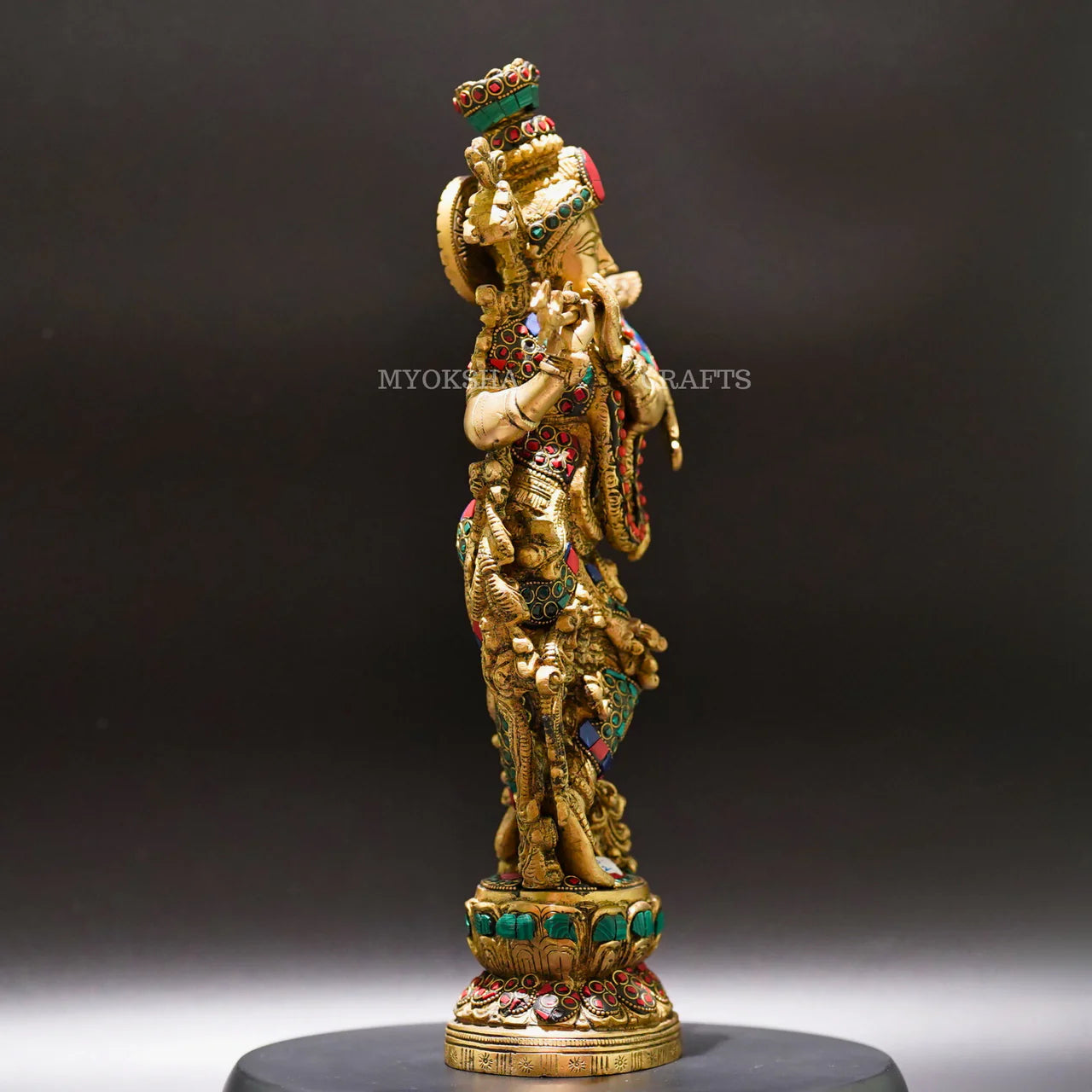 Brass Standing Krishna Idol - Divine Presence of Love and Wisdom Mytrendzcart