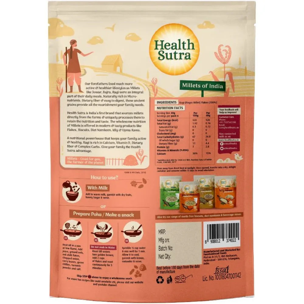 Health Sutra Ragi Flakes -250 gm Mytrendzcart