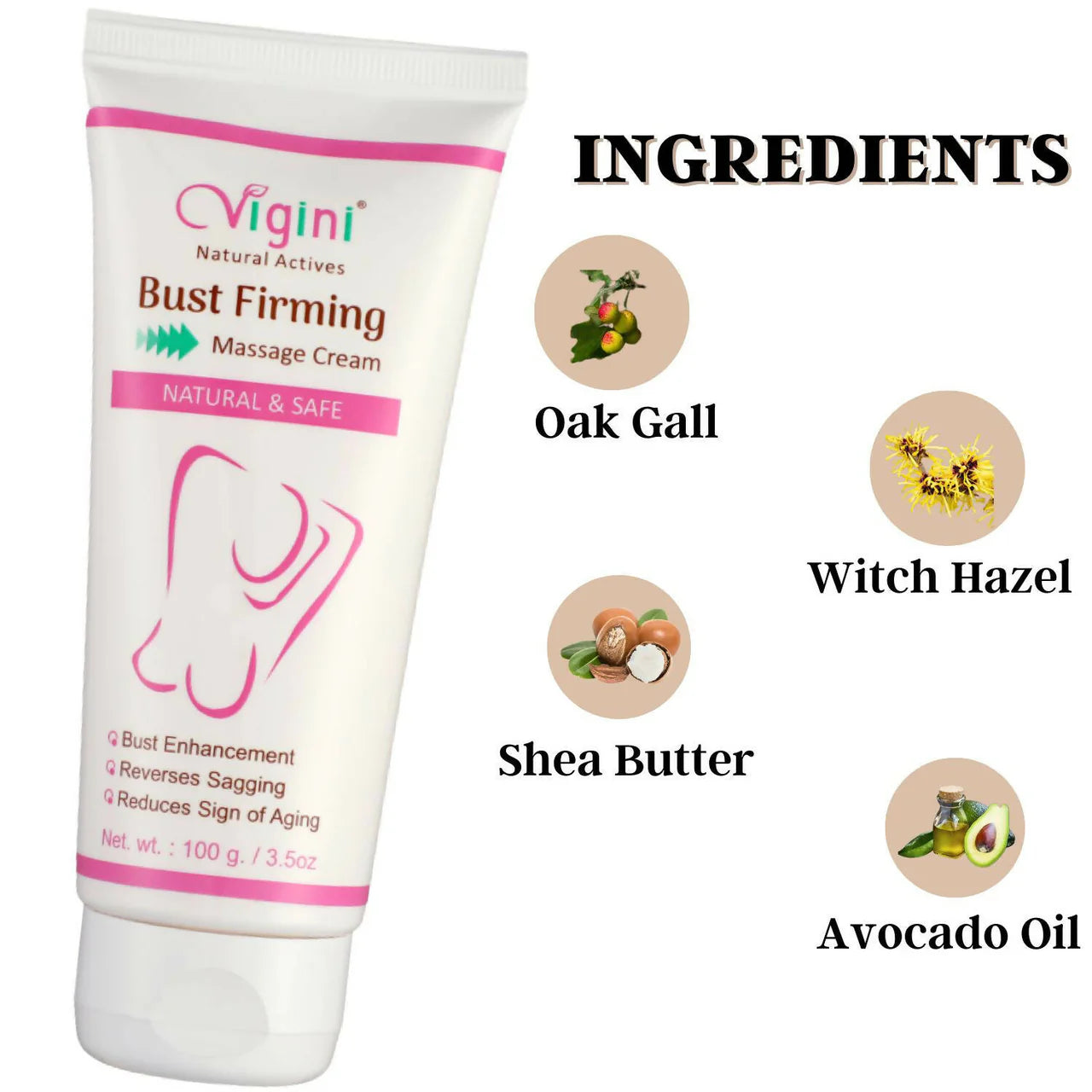 Vigini Natural Actives Breast Bust Body Shaping Toner Firming Tightening Growth Oil Cream -100 gm Mytrendzcart