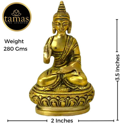 Tamas Brass Buddha Idol Decorative Showpiece (Golden) Mytrendzcart