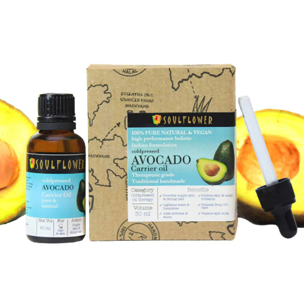 Soulflower Cold Pressed Avocado Carrier Oil Pure & Natural -30 ml Mytrendzcart