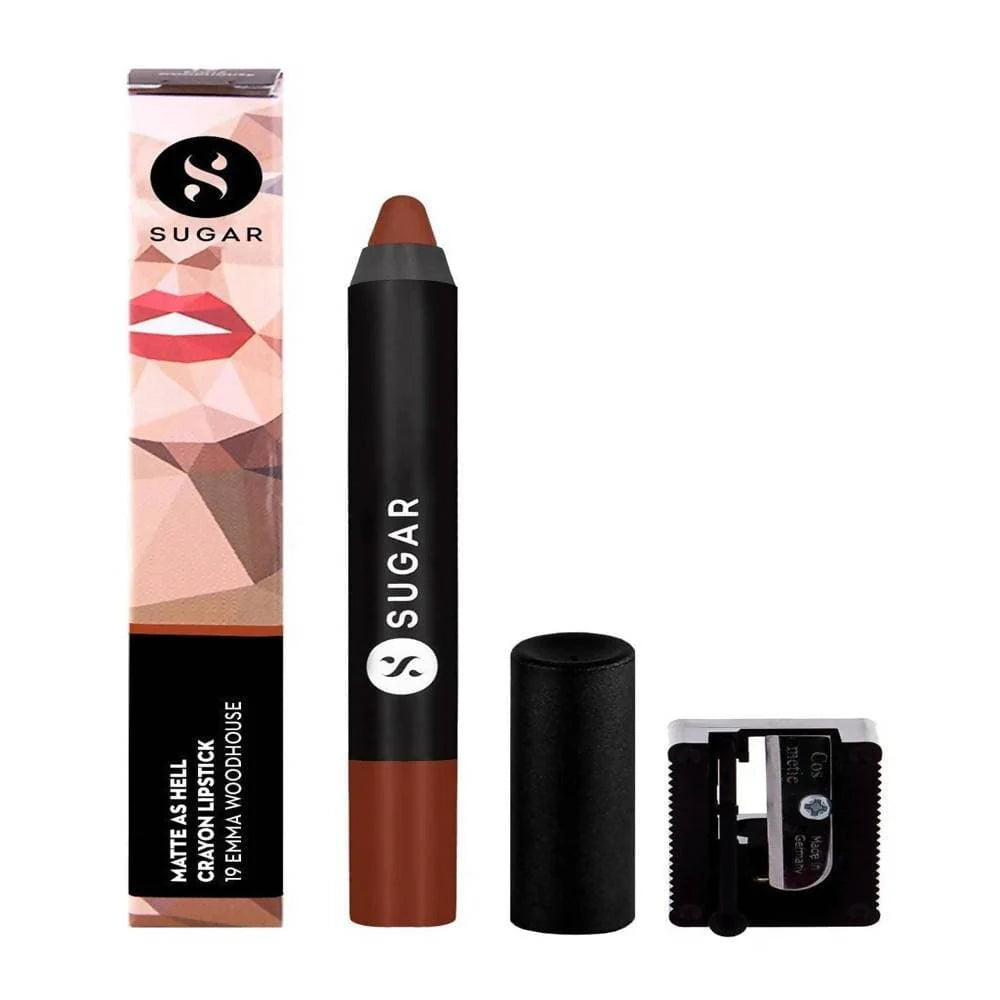 Sugar Matte As Hell Crayon Lipstick - Emma Woodhouse (Earthy Brown) Mytrendzcart