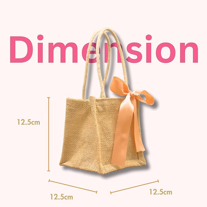 Prakriti Maitri 5/5/5 Inch Mini Gift Bags With Ribbon-Perfect Wedding Return Gift Jute Bag And Plantable Planter Bags Thamboolam Bags Pack Of 10(Pack Of 10), Brown Mytrendzcart