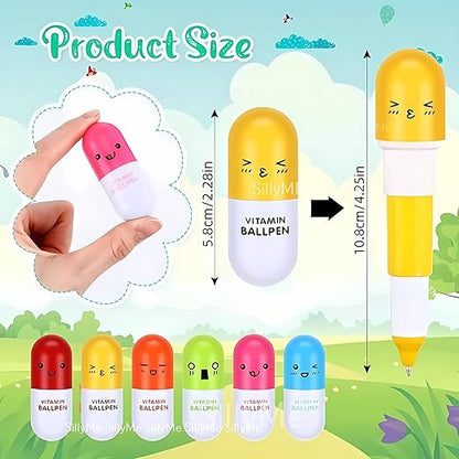 24pc Retractable Capsule Pen - Ball Pen - Return Gifts Birthday Party for kids - Best Birthday Return Gifts for Kids in Bulk - Return Gifts for Kids Age 3 4 5 6 7 8 12 Mytrendzcart