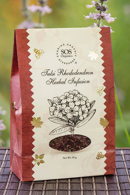 SOS Organics Tulsi Rhododendron Herbal Infusion -14 Tea Bags Mytrendzcart