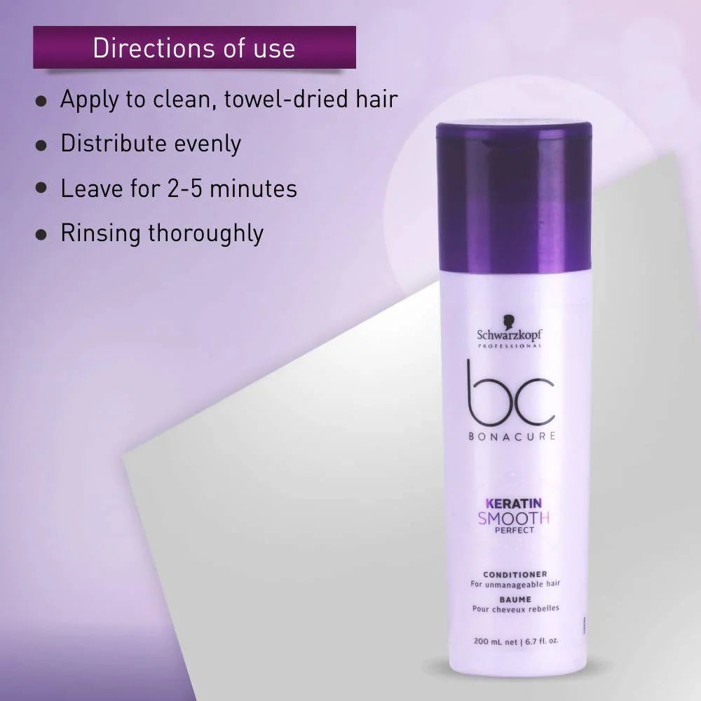 Schwarzkopf Professional Bonacure Frizz Away Conditioner with Babassu Oil - Purple -200 ml Mytrendzcart